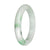 Natural White with Apple Green Patches and Green Pattern Jadeite Bangle - 59mm Half Moon