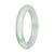 Natural White with Apple Green Patches and Green Pattern Jadeite Bangle - 59mm Half Moon