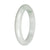 Natural White with Light Green Patches Burmese Jade Bangle - 60mm Half Moon