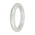 Natural White with Light Green Patches Burmese Jade Bangle - 60mm Half Moon