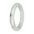 Real White with Green Patches Jade Bangle - 59mm Half Moon