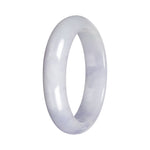 Authentic Lavender with Light Green Patch Jade Bangle - 55mm Half Moon