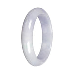 Authentic Lavender with Light Green Patch Jade Bangle - 55mm Half Moon