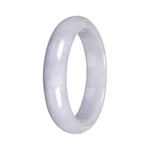 Authentic Lavender with Light Green Patch Jade Bangle - 55mm Half Moon