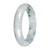 Real White with Green Pattern Jade Bangle - 59mm Half Moon