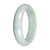 Grade A White with Light Green and Olive Pattern Jadeite Jade Bangle - 59mm Half Moon