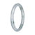 Natural White with Green Pattern Burmese Jade Bangle - 57mm Petite Round