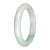 Real White with Light Green Pattern Burmese Jade Bangle - 59mm Half Moon