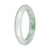 Grade A White with Apple Green Pattern Traditional Jade Bangle - 55mm Half Moon