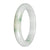 Authentic White with Apple Green Patches Traditional Jade Bangle - 59mm Half Moon