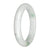 Authentic White with Apple Green Patches Traditional Jade Bangle - 59mm Half Moon