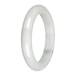 Authentic White Jade Bangle - 59mm Half Moon