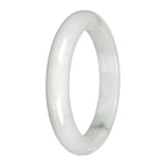 Authentic White Jade Bangle - 59mm Half Moon