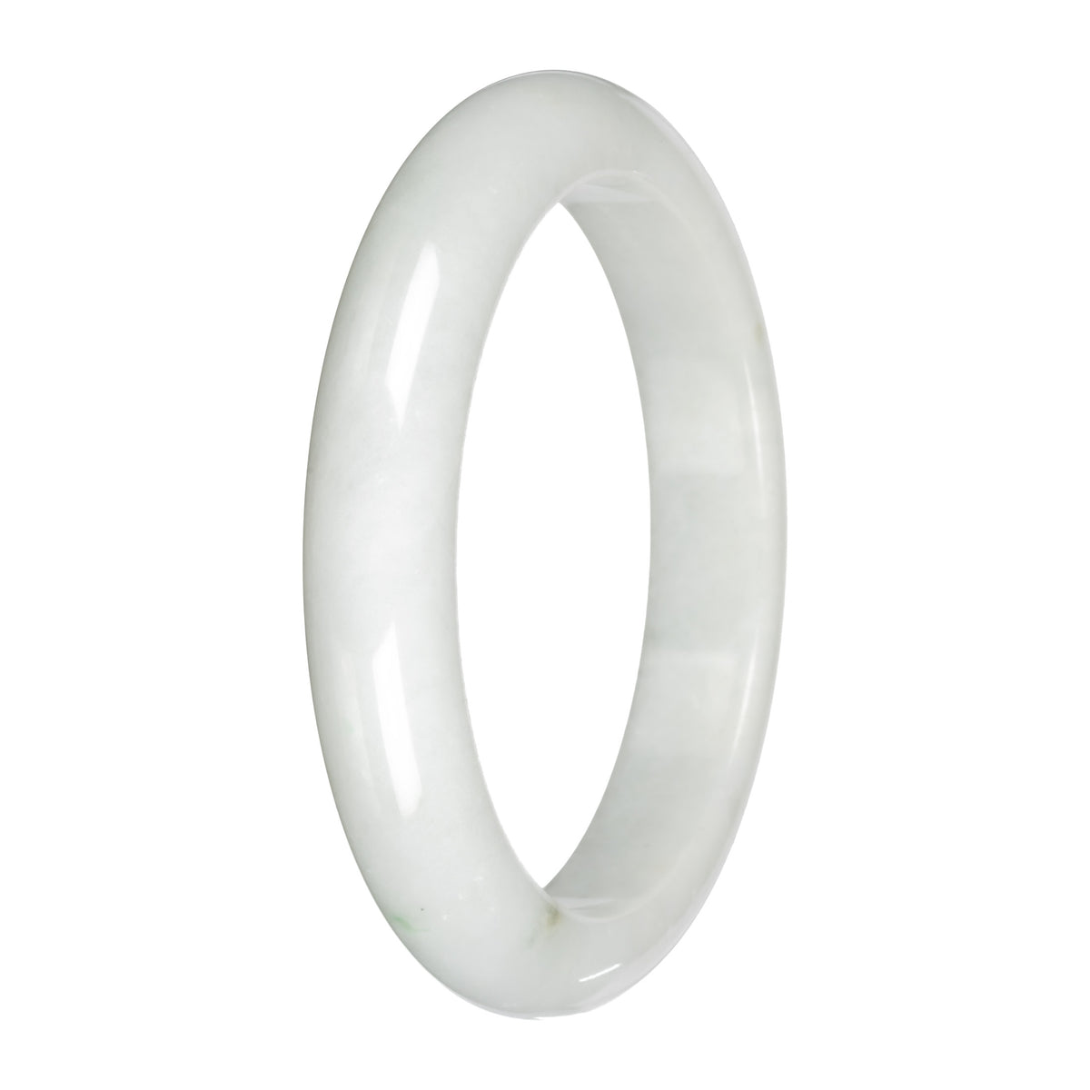 Authentic White Jade Bangle - 59mm Half Moon