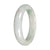 Grade A White with Apple Green Patch Traditional Jade Bangle Bracelet - 55mm Half Moon