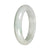 Grade A White with Apple Green Patch Traditional Jade Bangle Bracelet - 55mm Half Moon