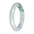 Authentic Light Green with Dark Green Patches Traditional Jade Bangle - 57mm Half Moon