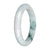 Authentic Light Green with Dark Green Patches Traditional Jade Bangle - 57mm Half Moon