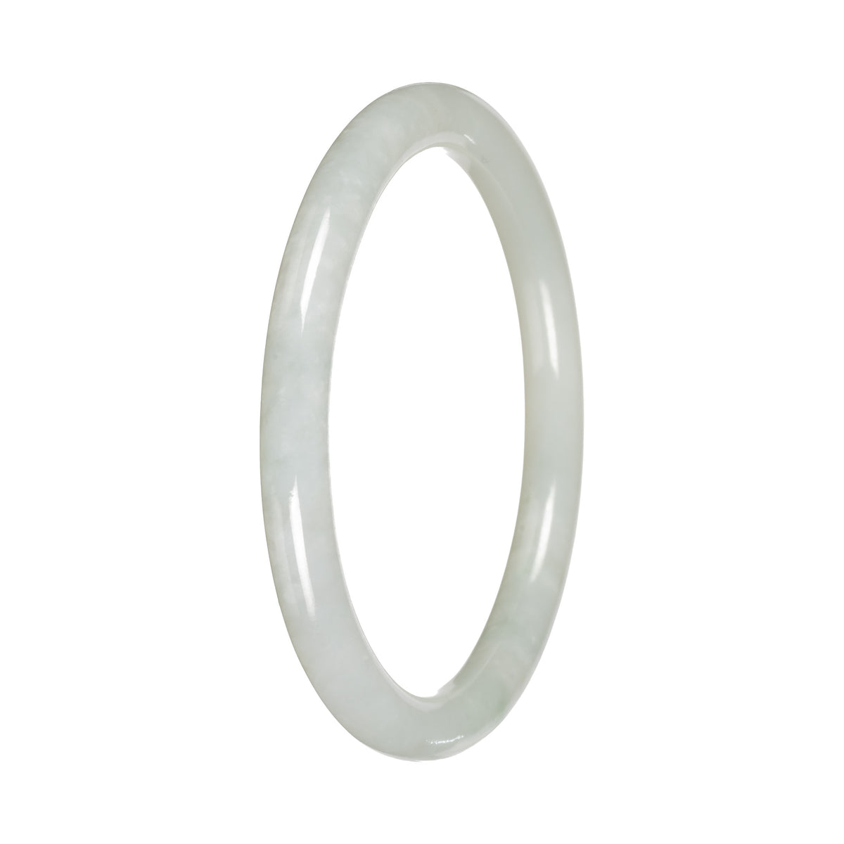 Genuine White Traditional Jade Bangle - 57mm Petite Round