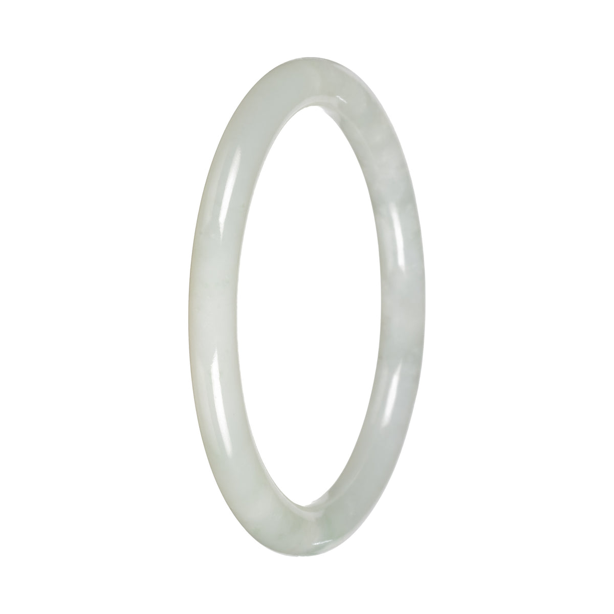 Genuine White Traditional Jade Bangle - 57mm Petite Round