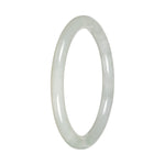 Genuine White Traditional Jade Bangle - 57mm Petite Round