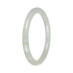 Genuine White Traditional Jade Bangle - 57mm Petite Round