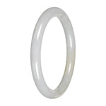Authentic White with Pale Yellow Patch Traditional Jade Bangle Bracelet - 59mm Petite Round
