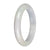Untreated White with Pale Green Patches Jadeite Jade Bangle Bracelet - 58mm Half Moon