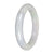 Untreated White with Pale Green Patches Jadeite Jade Bangle Bracelet - 58mm Half Moon