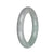 Authentic Gray with Light Green Section Burma Jade Bangle - 51mm Round
