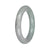 Authentic Gray with Light Green Section Burma Jade Bangle - 51mm Round