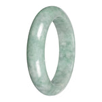 Grade A Green Burmese Jade Bangle - 58mm Half Moon