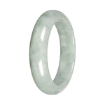 Authentic Light Green Burmese Jade Bangle Bracelet - 55mm Half Moon