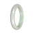 Authentic Light Gray with Light Apple Green Patch Jadeite Bangle - 53mm Half Moon