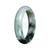 Natural Green with Deep Green Pattern and Olive Patch Jade Bangle - 53mm Half Moon