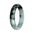 Real Light Green with Deep Green Pattern Burmese Jade Bangle Bracelet - 54mm Half Moon