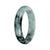 Real Light Green with Deep Green Pattern Burmese Jade Bangle Bracelet - 54mm Half Moon