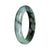 Grade A Green with Deep Green Pattern Jadeite Bangle Bracelet - 54mm Half Moon