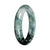 Genuine Green and White with Deep Green Section Burmese Jade Bangle - 55mm Half Moon