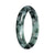 Real Green with Deep Green Pattern Burmese Jade Bangle - 56mm Half Moon