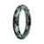 Real Green with Deep Green Pattern Burmese Jade Bangle - 56mm Half Moon