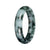 Grade A Green with Deep Green Pattern Burmese Jade Bangle Bracelet - 53mm Half Moon