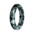 Grade A Green with Deep Green Pattern Burmese Jade Bangle Bracelet - 53mm Half Moon