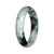 Untreated Light Green with Deep Green and Olive Green Pattern Jade Bangle Bracelet - 53mm Half Moon