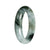 Untreated Light Green with Deep Green and Olive Green Pattern Jade Bangle Bracelet - 53mm Half Moon