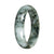 Untreated Light Green with Deep Green and Olive Green Pattern Jade Bangle - 58mm Half Moon