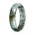 Untreated Light Green with Deep Green and Olive Green Pattern Jade Bangle - 58mm Half Moon
