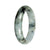 Untreated Light Green with Deep Green and Olive Green Pattern Traditional Jade Bangle - 55mm Half Moon