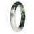 Genuine White with Deep Green Pattern Deep Green with White Section Burma Jade Bangle Bracelet - 67mm Half Moon