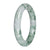 Genuine White and Green Pattern Jade Bangle Bracelet - 53mm Round